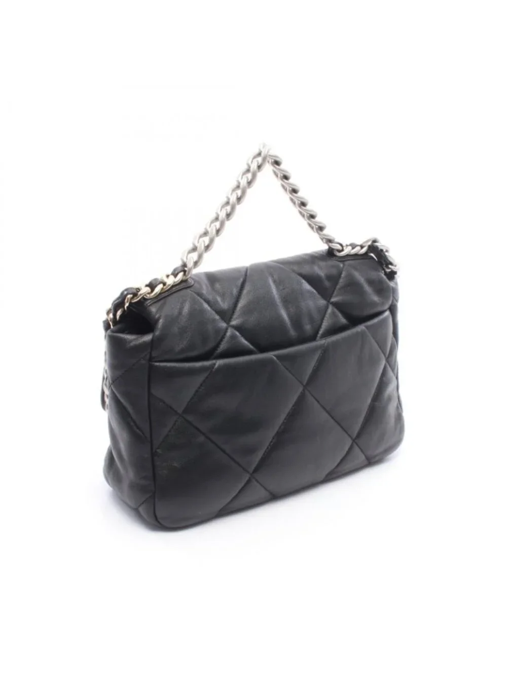 Chanel Shoulder Bag 19 Dizeneuf Quilted 2-Way Black Leather 19 Chain